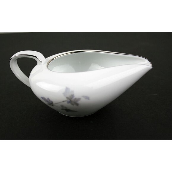 Noritake Fine China Creamer With Floral Design & Silver Trim Ivyne 6605 - Picture 3 of 5
